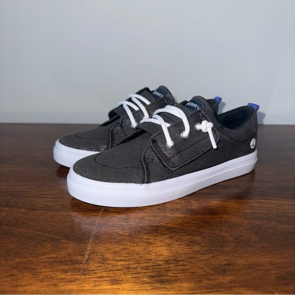 Sperry Top Sider Kids Girls Crest Vibe Junior Sneaker Black Sparkle Size 11 NWOB - Picture 2 of 7